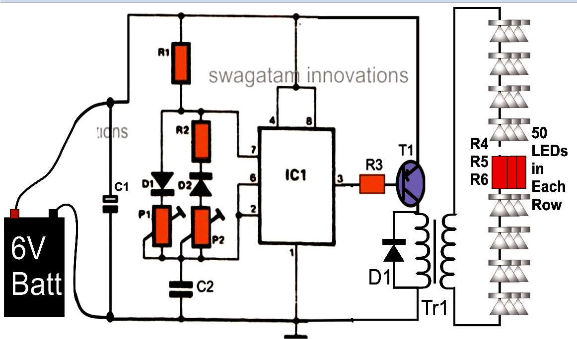 100 LED Lamp with a 3.7 Volt Battery