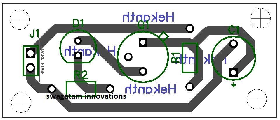 single transistor flasher PCB design