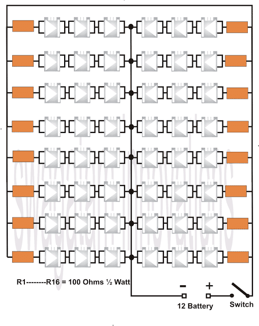 powerful car headlight lamp circuit diagram using piranha LEDs