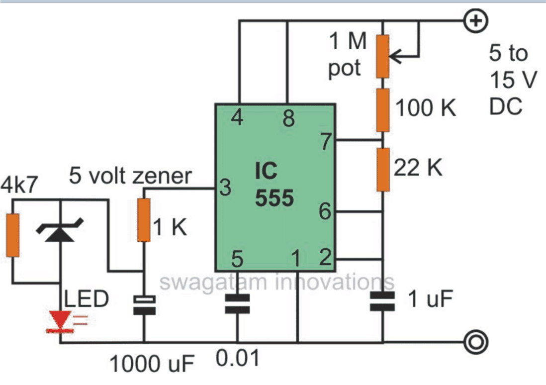 IC 555 Police Revolving Light Effect