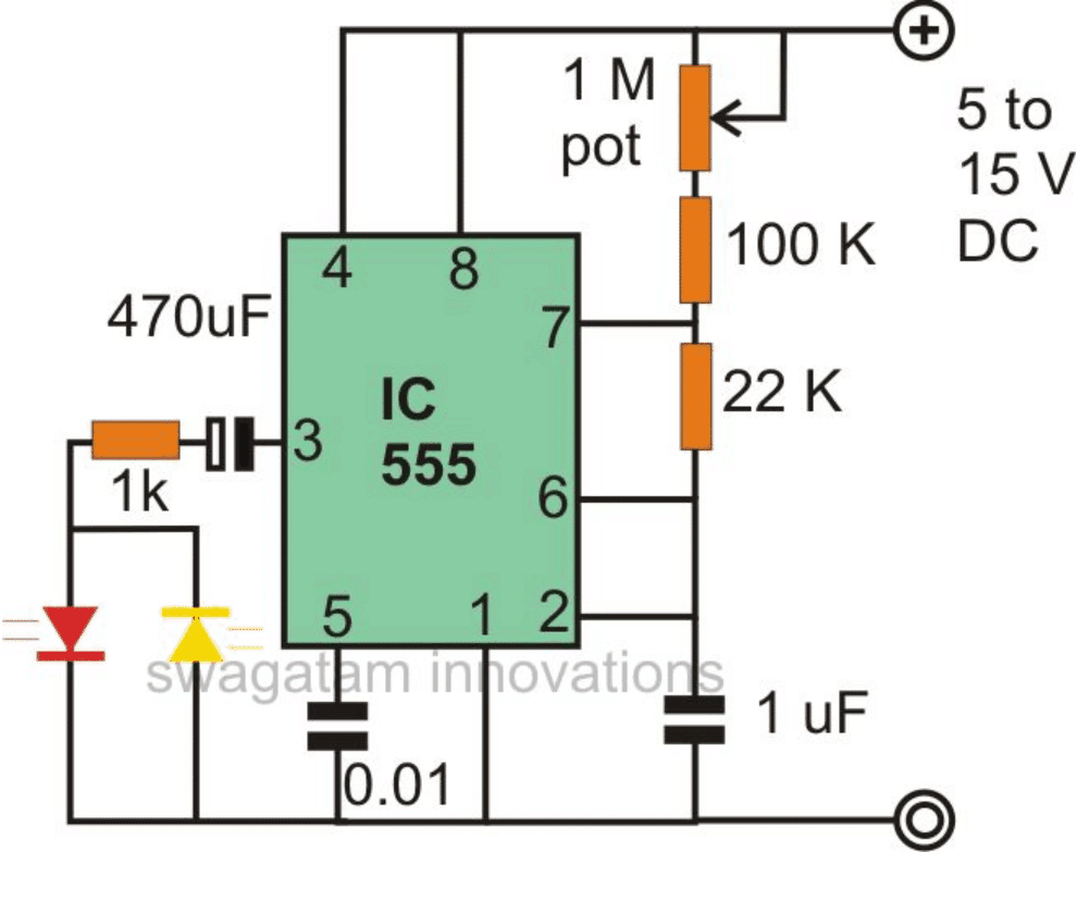 LED fader circuit using IC 555