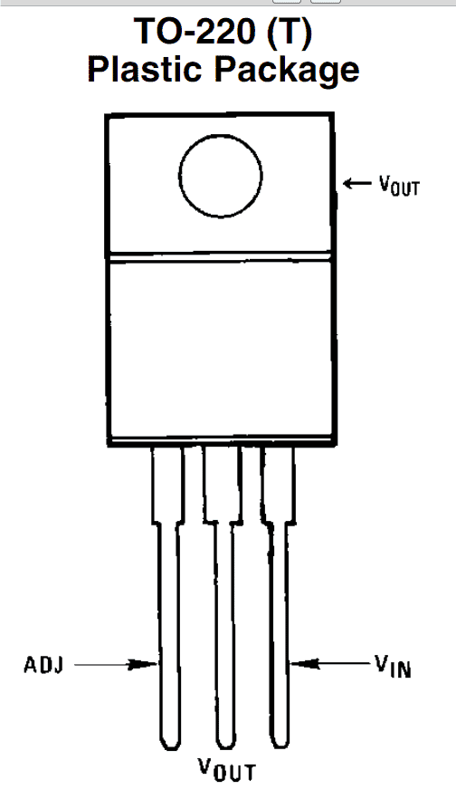 LM317 IC pinout specifications TO-220