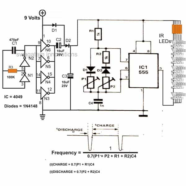 infrared (IR) LED flood light circuit diagram