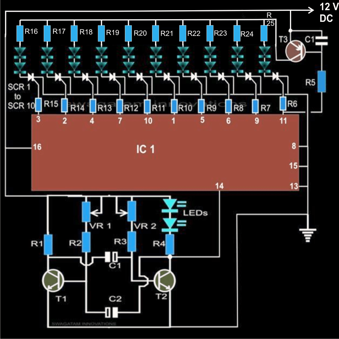 Building a Moving LED Display circuit