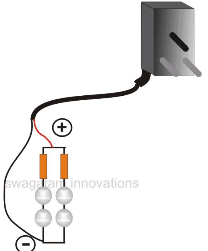 cellphone charger 4 LED lamp circuit