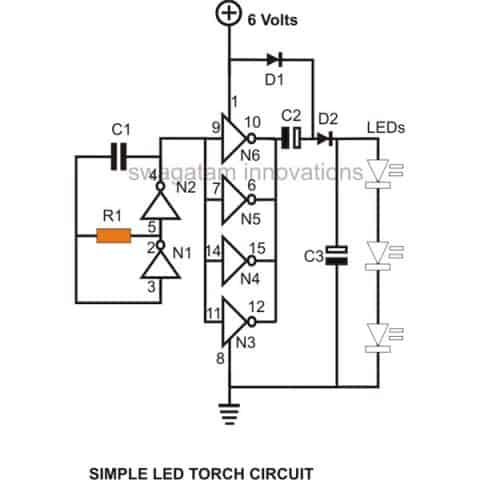 High-Efficiency LED Torch circuit