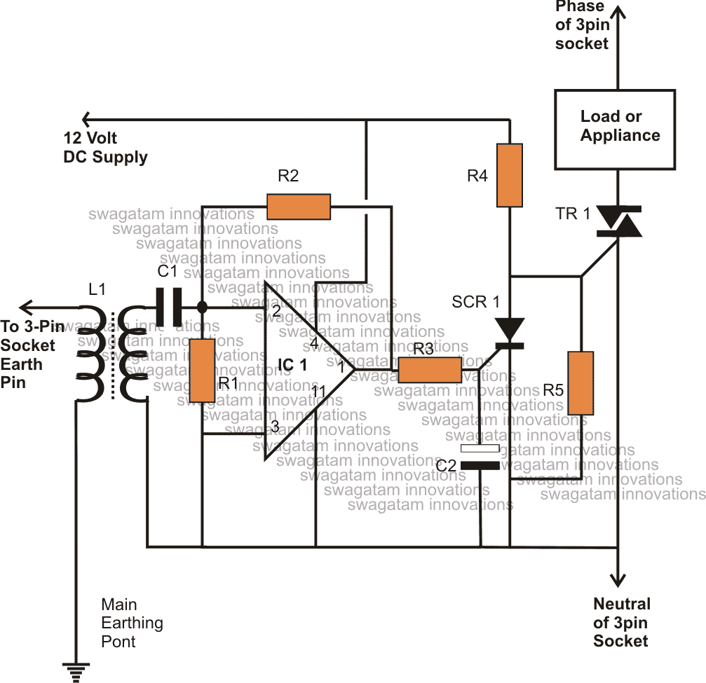 ELCB circuit using Triac SCR