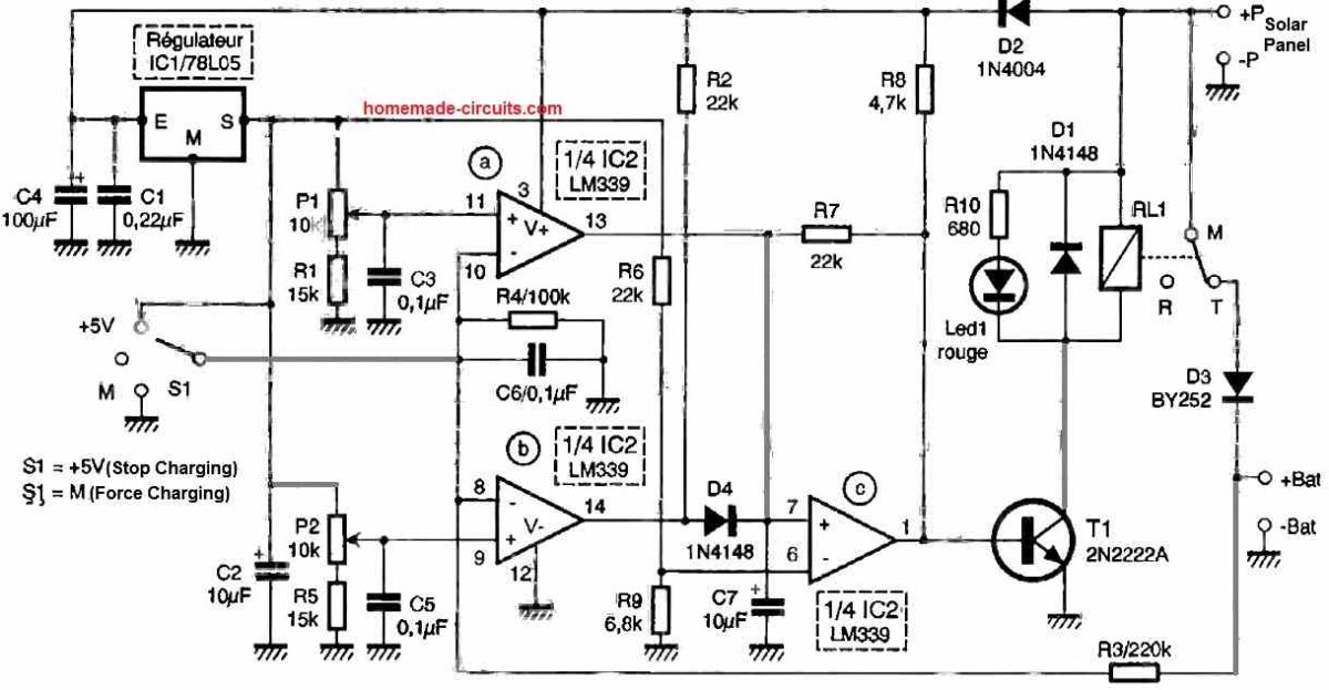 Precision Solar Battery Charger using Comparator