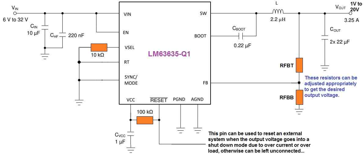 1V to 20V Adjustable Buck Converter Circuit